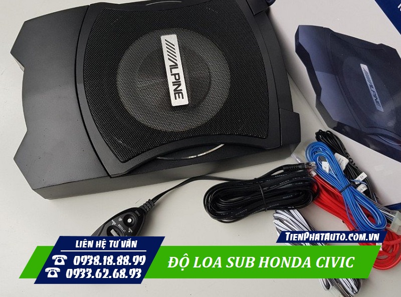 Loa sub gầm ghế Honda Civic giúp cải thiện âm thanh hiệu quả