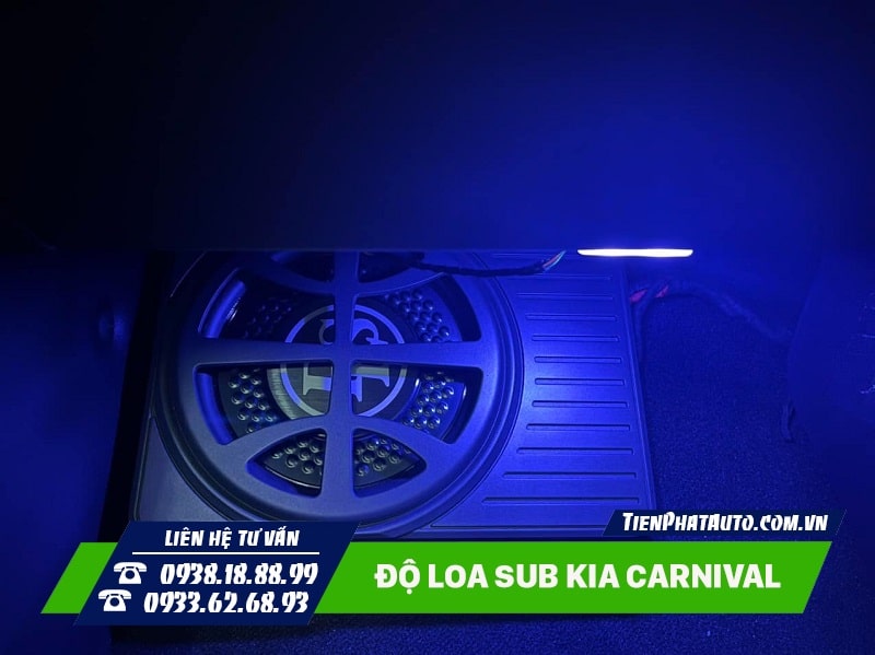 Mẫu loa SUB DLS chính hãng lắp đặt cho xe Kia Carnival