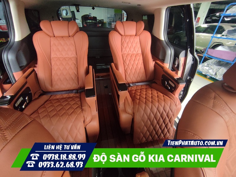 Độ sàn gỗ rất cần thiết nếu bạn đang quan tâm độ Limousine cho Kia Carnival