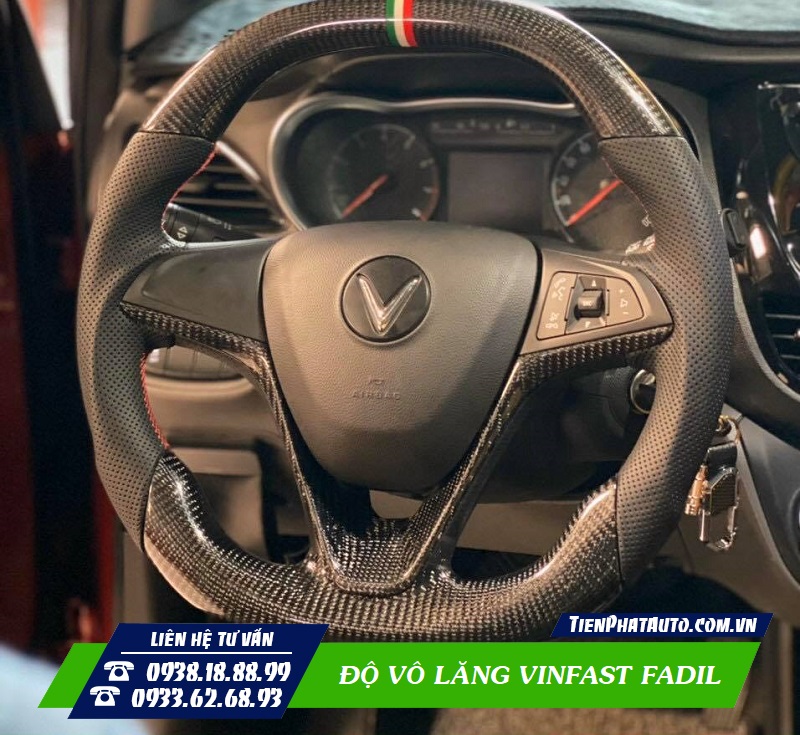 Tiến Phát Auto chuyên độ vô lăng cacbon cho xe Vinfast Fadil
