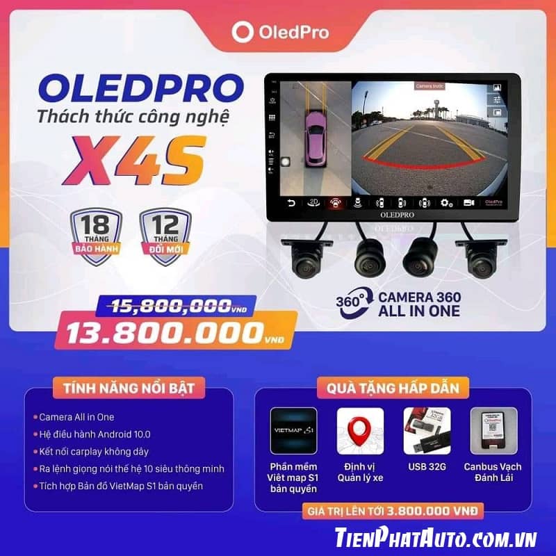 Bảng giá màn hình OLED Pro X4S tích hợp camera 360 chính hãng