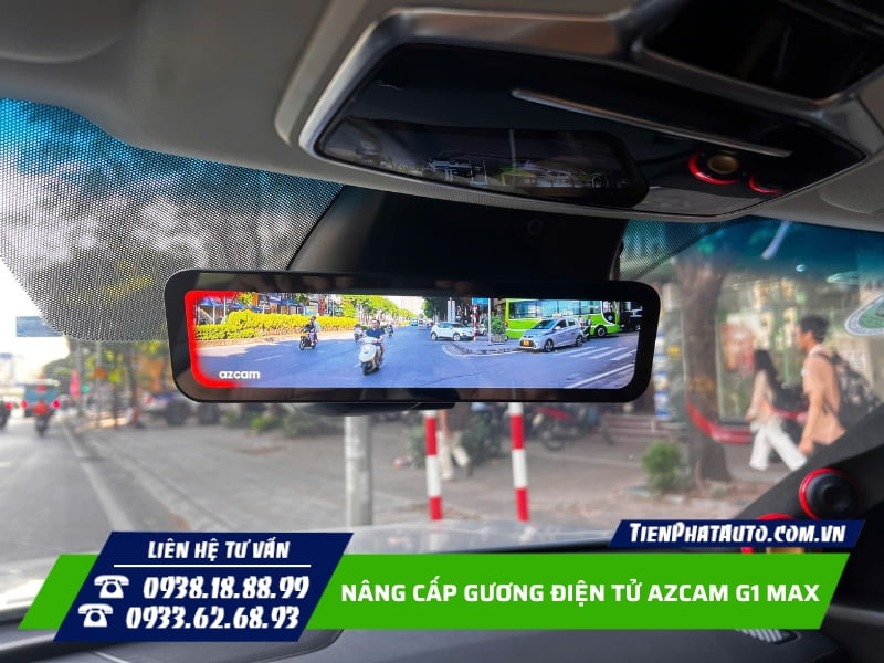 Gương điện azcam G1 Max tích hợp cảnh báo điểm mù Gương điện azcam G1 Max tích hợp cảnh báo điểm mù