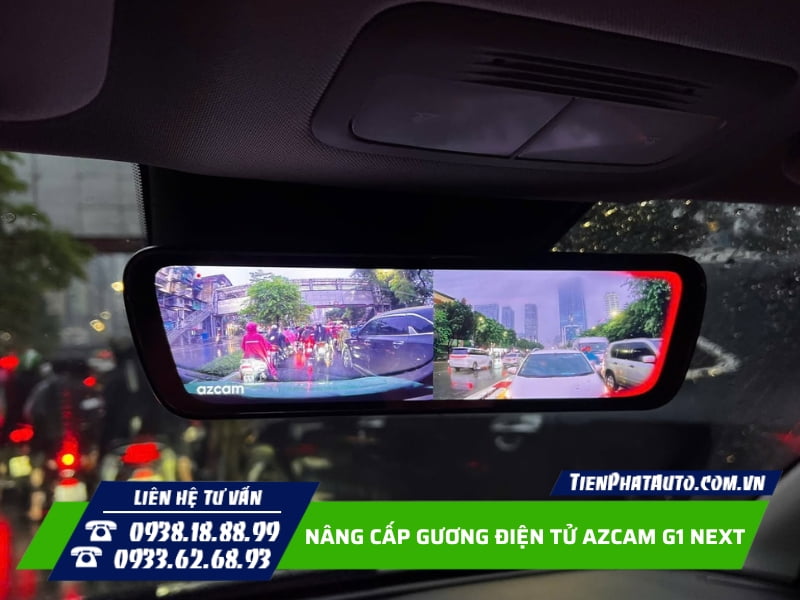 Gương điện azcam G1 Next tích hợp cảnh báo điểm mù thông minh Gương điện azcam G1 Next tích hợp cảnh báo điểm mù thông minh