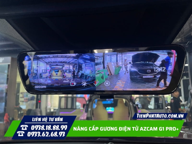 Gương điện azcam G1 Pro+ tăng khả năng quan sát trước sau Gương điện azcam G1 Pro+ tăng khả năng quan sát trước sau