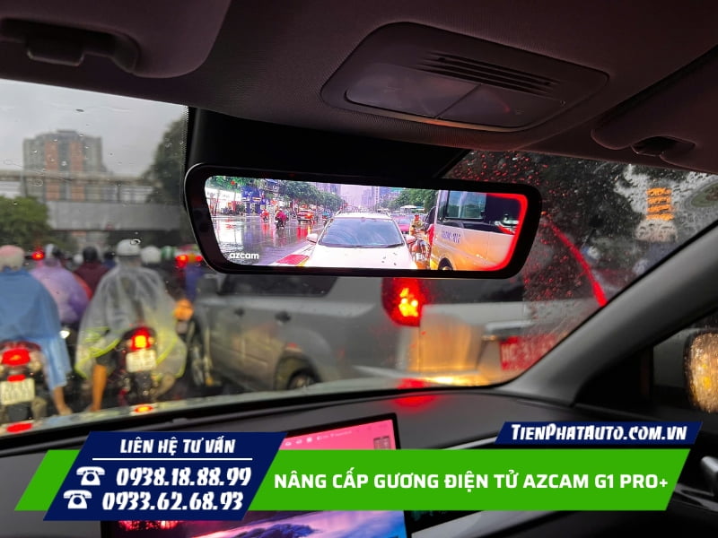 Gương điện azcam G1 Pro+ hiển thị hình ảnh sắc nét ban đêm, trời mưa Gương điện azcam G1 Pro+ hiển thị hình ảnh sắc nét ban đêm, trời mưa