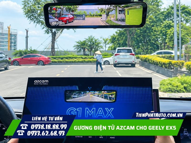 nâng cấp gương điện azcam cho geely ex5  quan sát rõ phía sau