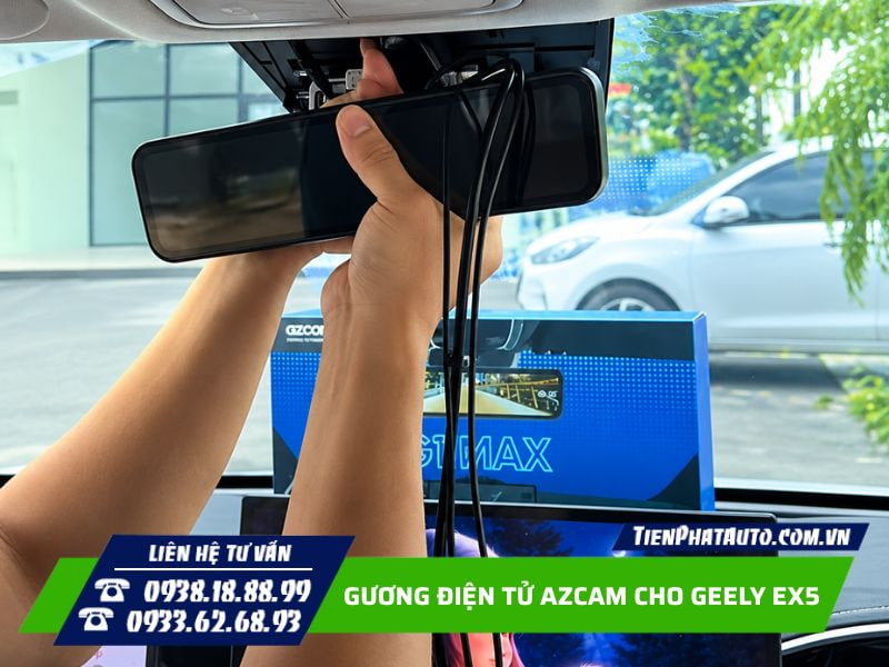 gương điện azcam cho geely ex5 lắp đặt bằng giắc cắm