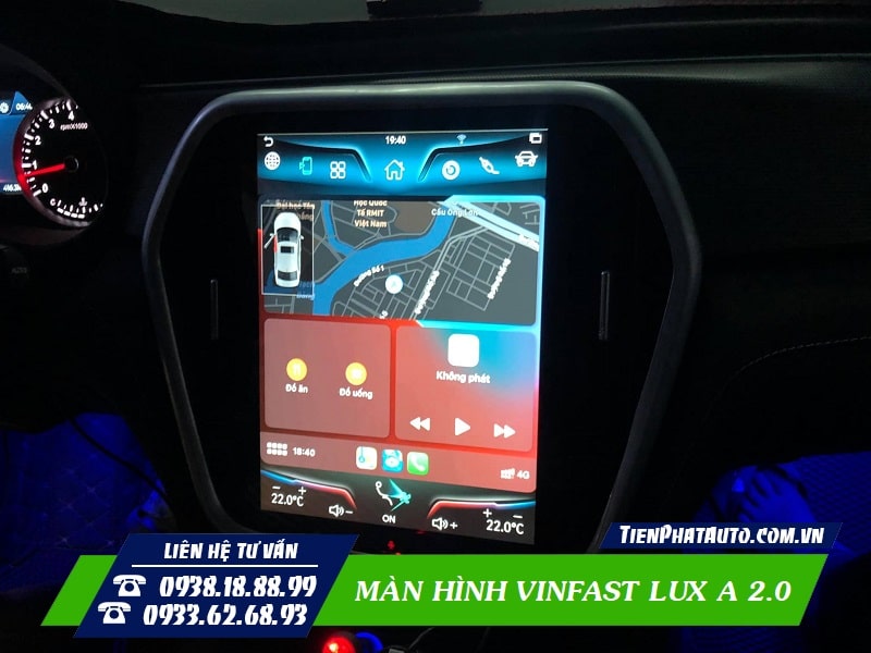 Màn hình Bravigo Vinfast Lux kết nối với điện thoại thông qua Carplay
