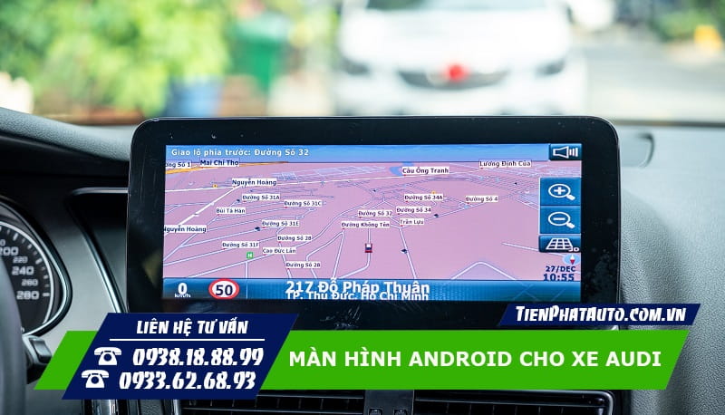 Màn hình Android cho Audi giúp xem chỉnh đường và cảnh báo giao thông thuận tiện