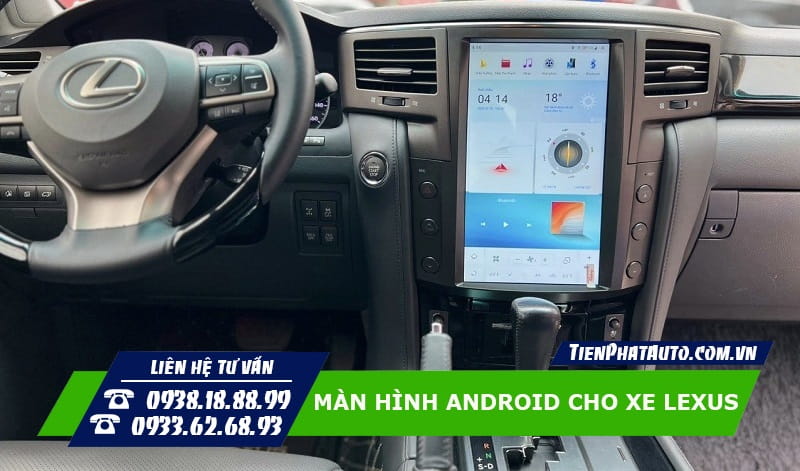 Hình ảnh màn hình Android Fly lắp đặt trên xe Lexus LX570