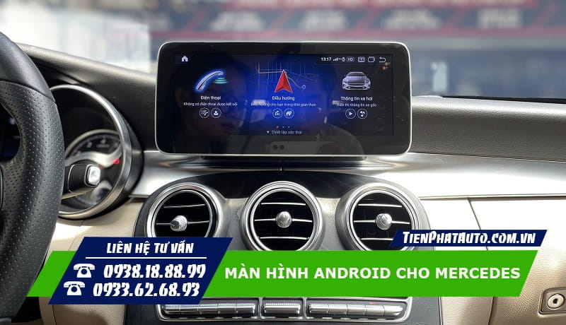 Hỉnh ảnh màn hình Android lắp cho xe Mercedes GLC (2015 - 2019)