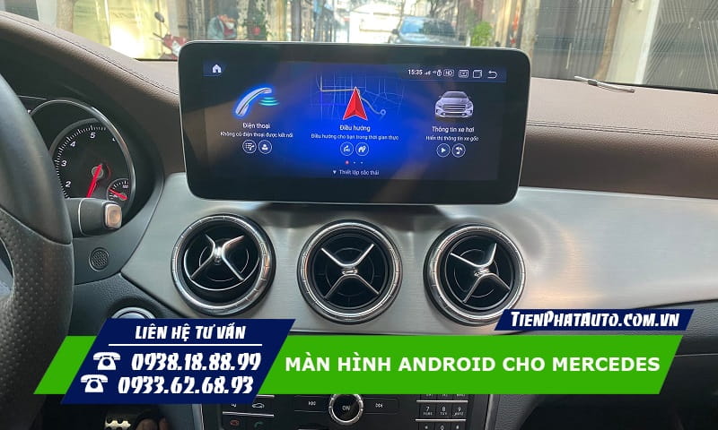 Hỉnh ảnh màn hình Android lắp cho xe Mercedes A - CLA - GLA (2011 - 2018)
