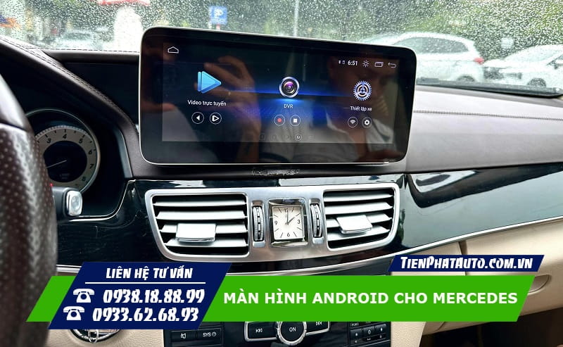 Hỉnh ảnh màn hình Android lắp cho xe Mercedes E Class (2009 - 2015)