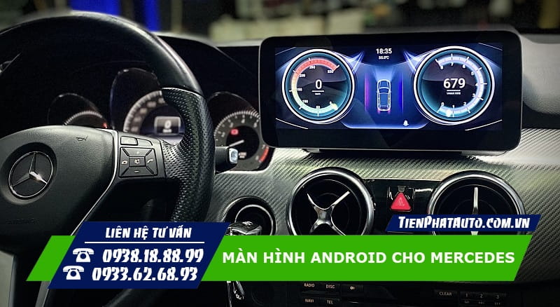 Hỉnh ảnh màn hình Android lắp cho xe Mercedes GLK (2012 - 2015)