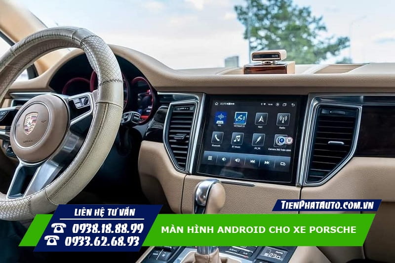 Hình ảnh màn hình Android lắp trên xe Porsche Macan