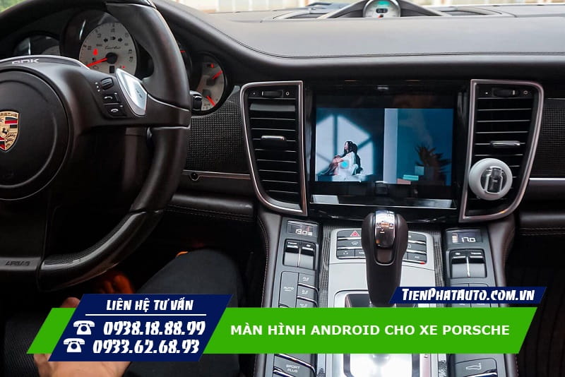 Hình ảnh màn hình Android lắp trên xe Porsche Panamera