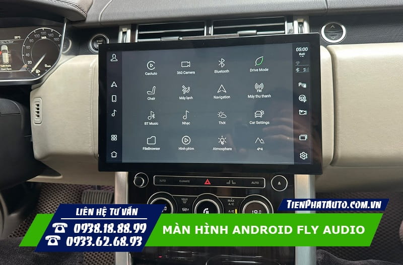 Màn hình Android FLY lắp đặt cho dòng xe Ranger Rover bản Biography