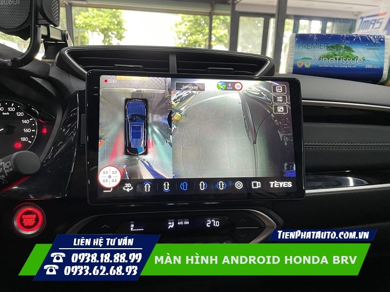 Màn hình Android cho Honda BRV tích hợp camera 360 độ