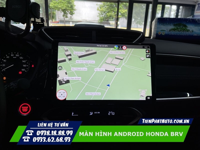 Màn hình Android cho Honda BRV tích hợp xem chỉ dẫn đường
