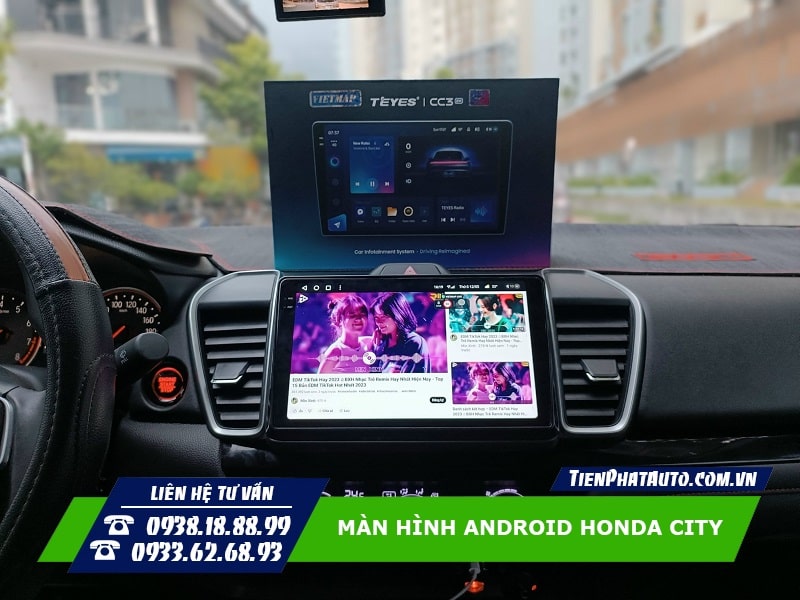 Lắp màn hình Android cho Honda City đáp ứng các nhu cầu giải trí