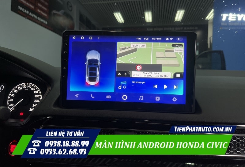 Honda Civic 2022 nâng cấp màn hình Android tại Tiến Phát Auto
