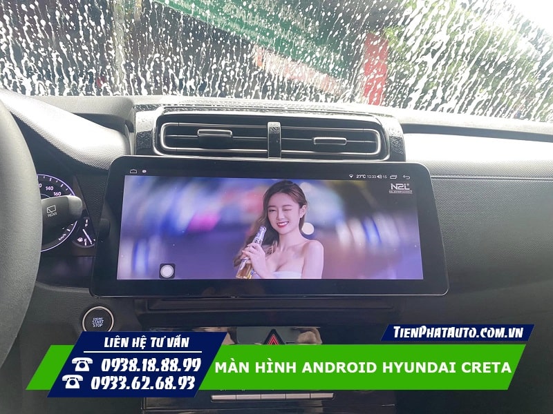 Màn hình Android Hyundai Creta hỗ trợ sim 4G kết nối mạng Internet