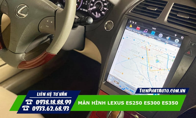 Màn hình Android Lexus ES250 ES300 ES350 tích hợp chỉ đường và cảnh báo giao thông