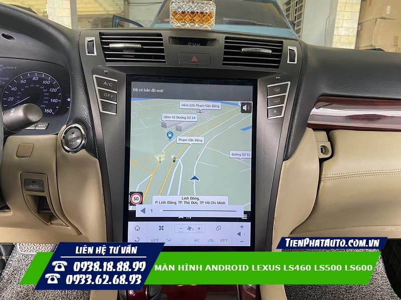 Màn hình Android Lexus LS460 LS500 LS600 xem bản đồ và cảnh báo giao thông