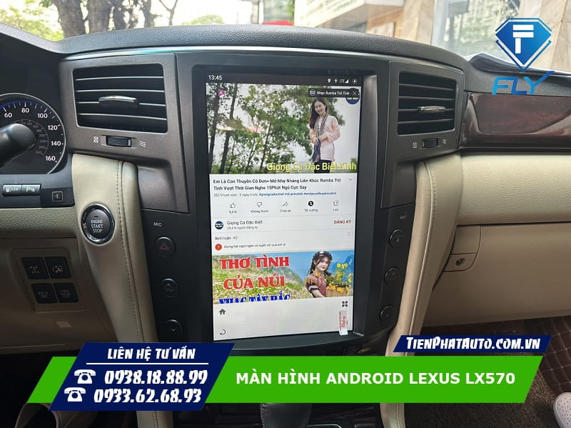 Màn hình Android cho xe Lexus LX570 đáp ứng các nhu cầu giải trí trên xe