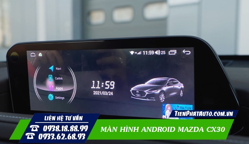 Màn hình DVD Android lắp trên xe Mazda CX30 tại Tiến Phát Auto