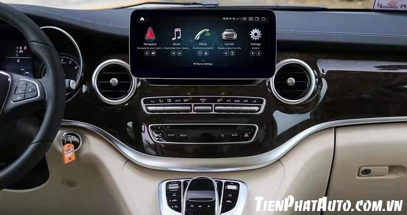 Hình ảnh màn hình Android Mercedes lắp trên dòng V Class (2019 - 2023)