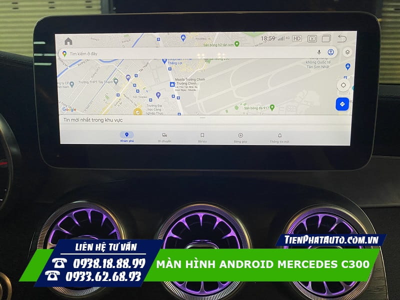 Tiến Phát Auto chuyên lắp màn hình Android Mercedes C300