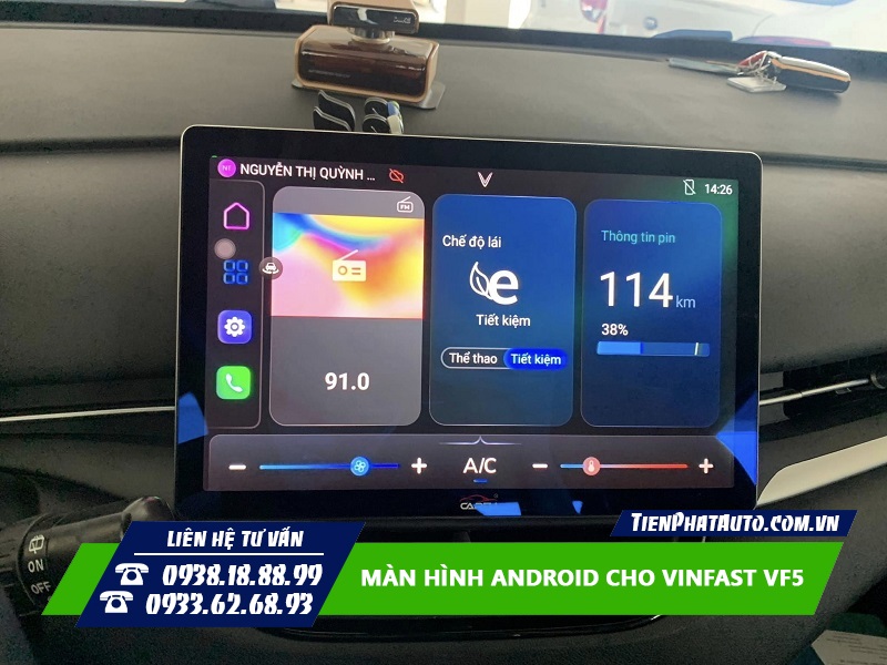 Tiến Phát Auto chuyên lắp màn hình Android Carfu cho Vinfast VF5