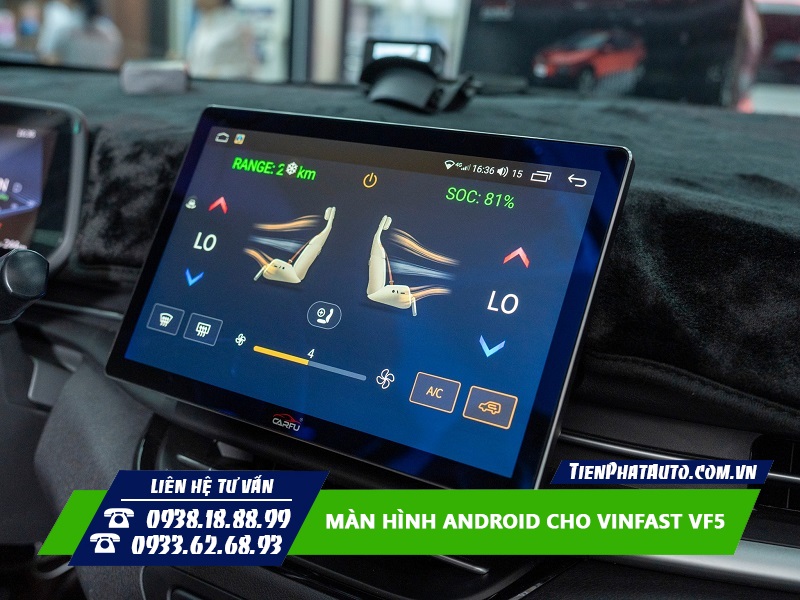 Màn hình Android cho VF5 kích thước lớn hơn và hiển thị nét hơn