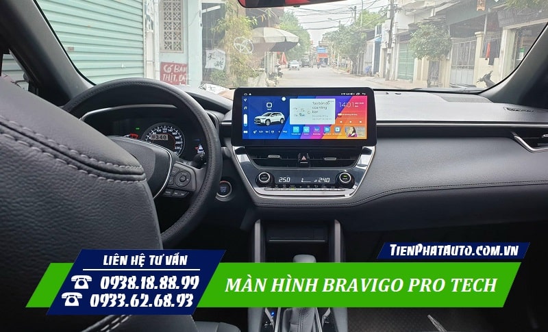 Hình ảnh màn hình Bravigo Pro Tech lắp trên Toyota Cross