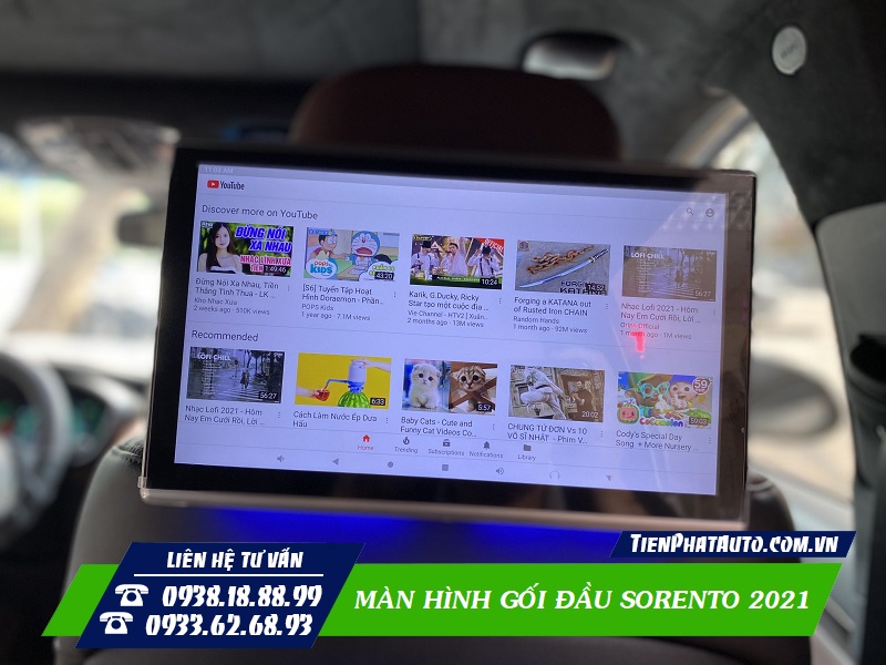 Tiến Phát Auto chuyên lắp màn hình gối đầu Kia Sorento 2021 tại TPHCM