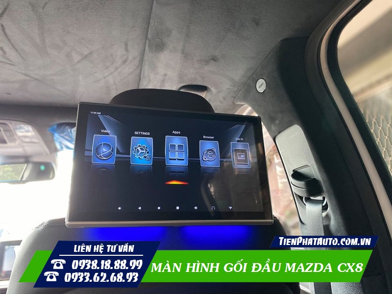 Tiến Phát Auto lắp màn hình gối đầu Mazda CX8 giá tốt nhất TPHCM
