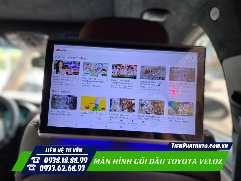 Màn hình gối đầu Toyota Veloz giúp đáp ứng mọi nhu cầu giải trí trên xe
