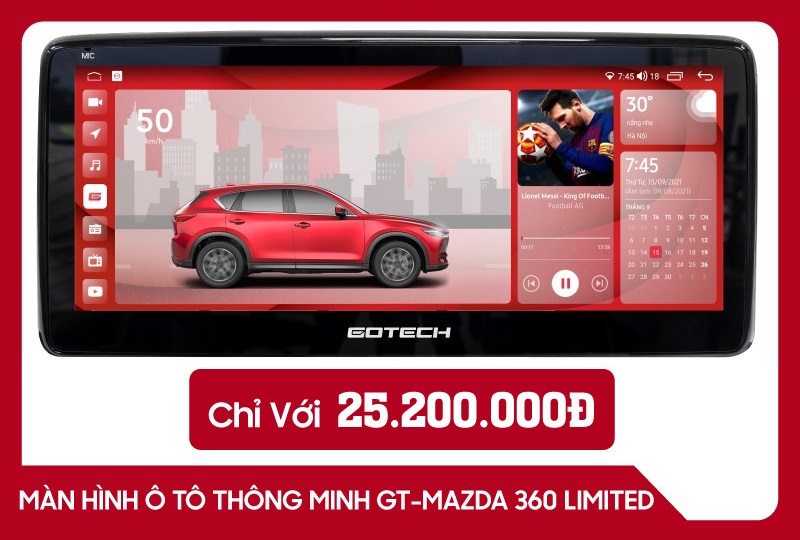 Bảng giá màn hình Gotech GT Mazda 360 Limited chính hãng 2021