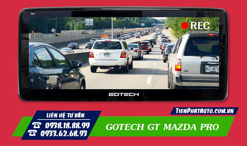 Màn hình Android Gotech GT Mazda Pro kết nối các thiết bị hỗ trợ lái xe an toàn