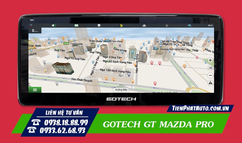 Gotech GT-Mazda Pro tích hợp phần mềm chỉ đường tiện lợi