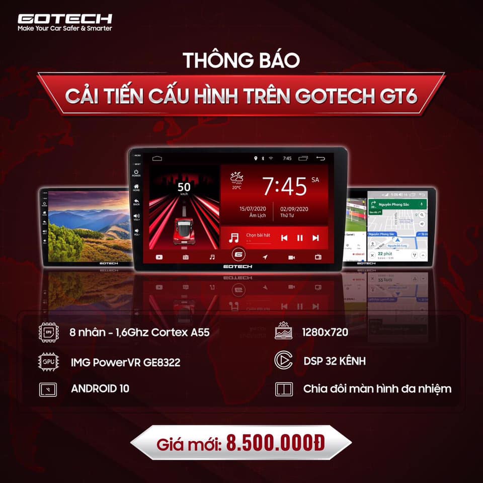 Giá màn hình Gotech GT6 New 2021 chính hãng tại Tiến Phát Auto