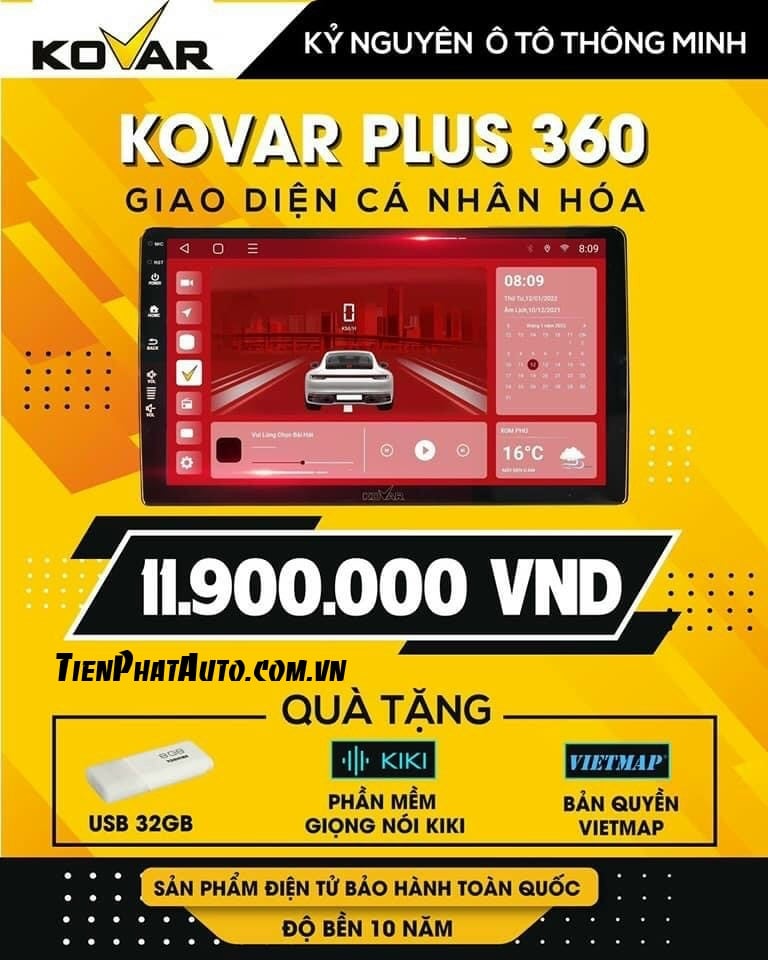 Bảng giá màn hình Android Kovar Plus 360 chính hãng mới nhất