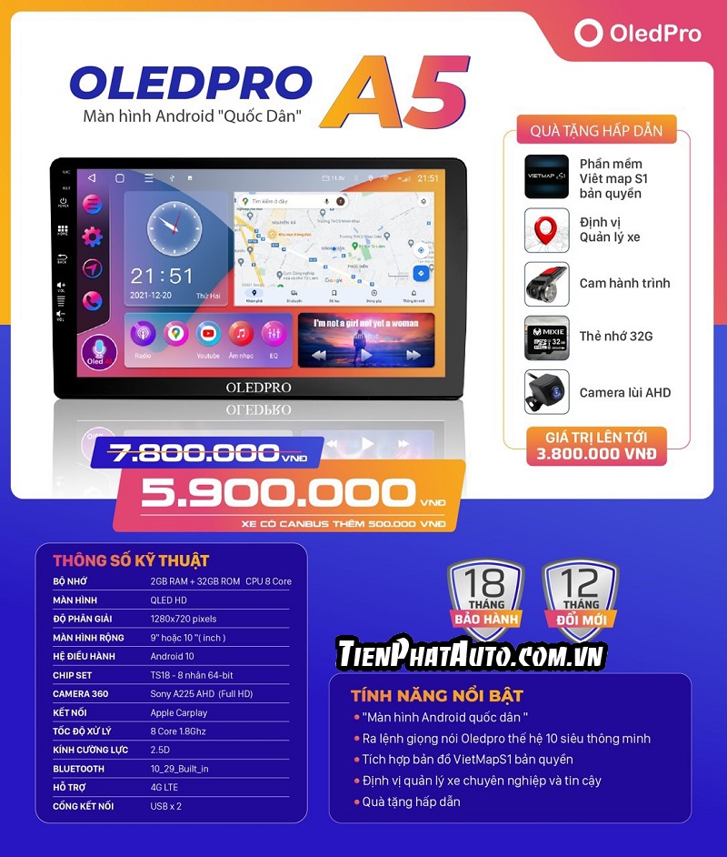 Bảng giá màn hình OLED Pro A5 chính hãng