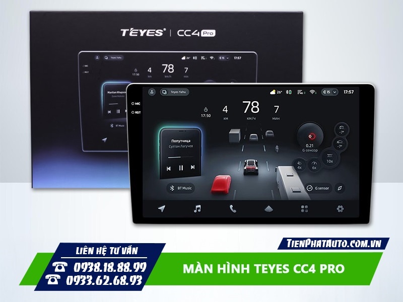 Teyes CC4 Pro sở hữu cấu hình khủng Ram 8 GB và Ram 12GB