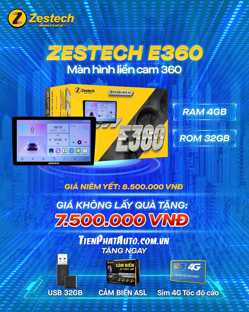 Màn hình Android + camera 360 độ + áp suất lốp giá chỉ 8.500.000đ