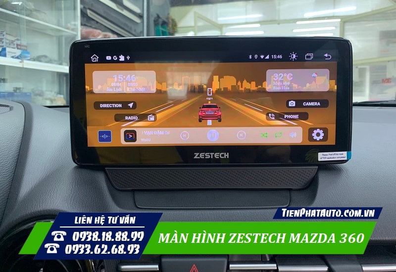 Hình ảnh màn hình Zestech Mazda 360 tích hợp camera 360 độ
