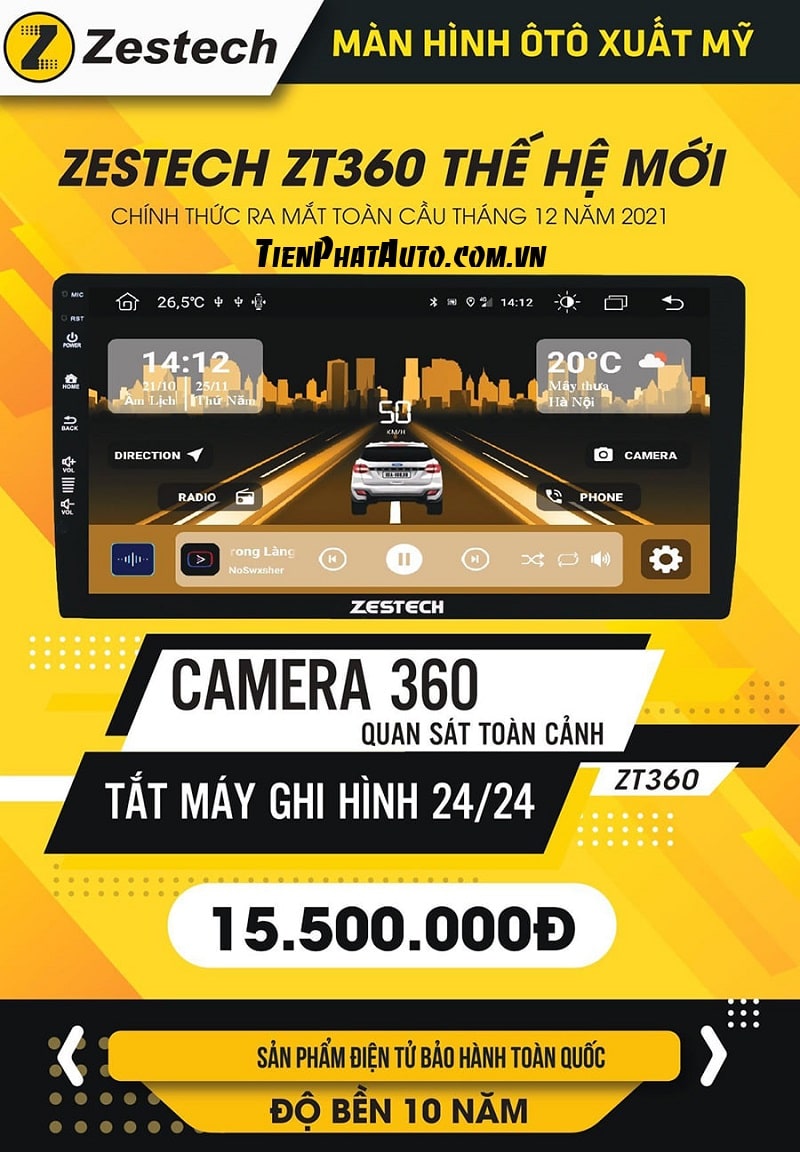 Bảng giá màn hình Zestech ZT360 chính hãng cho xe ô tô
