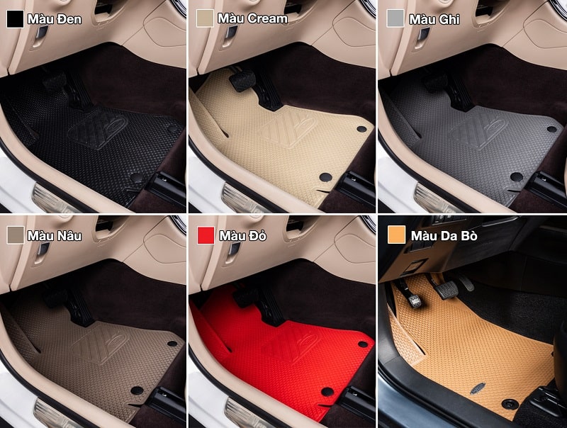Bảng mẫu thảm lót sàn chất liệu cao su cao cấp cho Honda BRV 2023