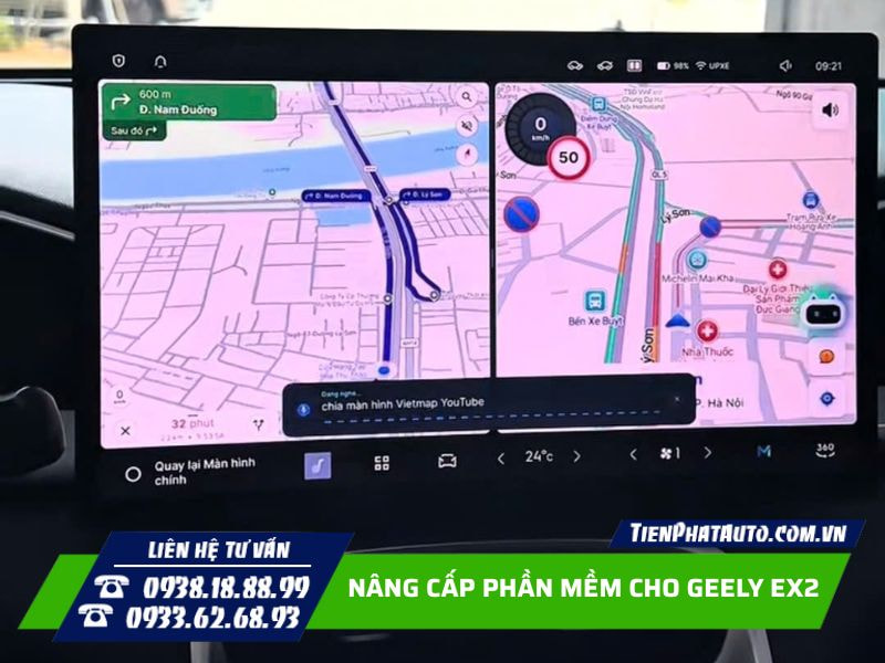 Chia đôi màn hình sử dụng Google Map và Vietmap Chia đôi màn hình sử dụng Google Map và Vietmap